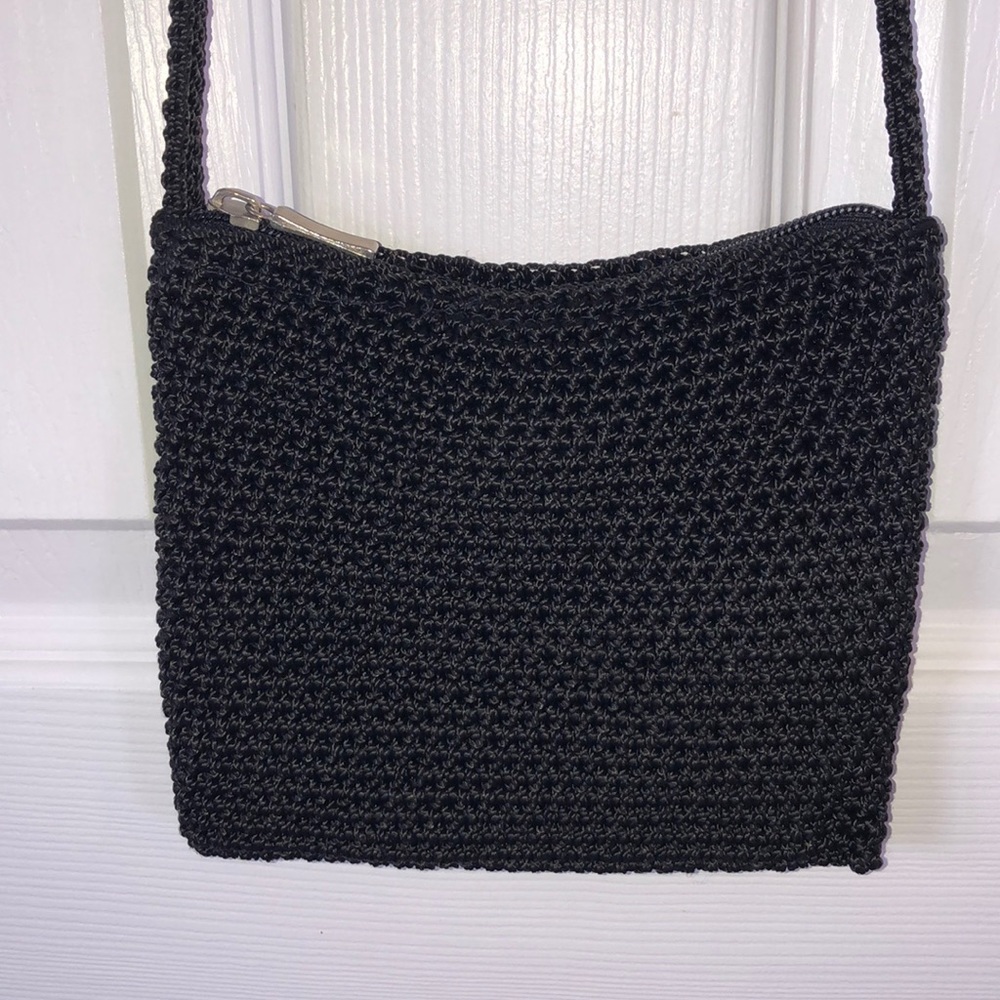 2/$6 Black crocheted shoulder purse